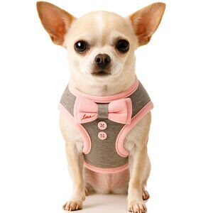 ED Comfort Pink Bow Tie Dog Harness XX-Small